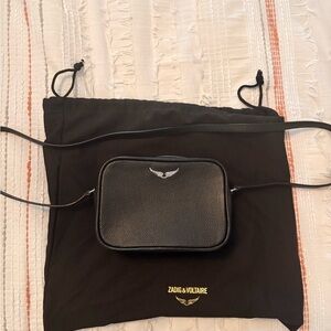 Zadig & Voltaire Black Leather Zip Bag